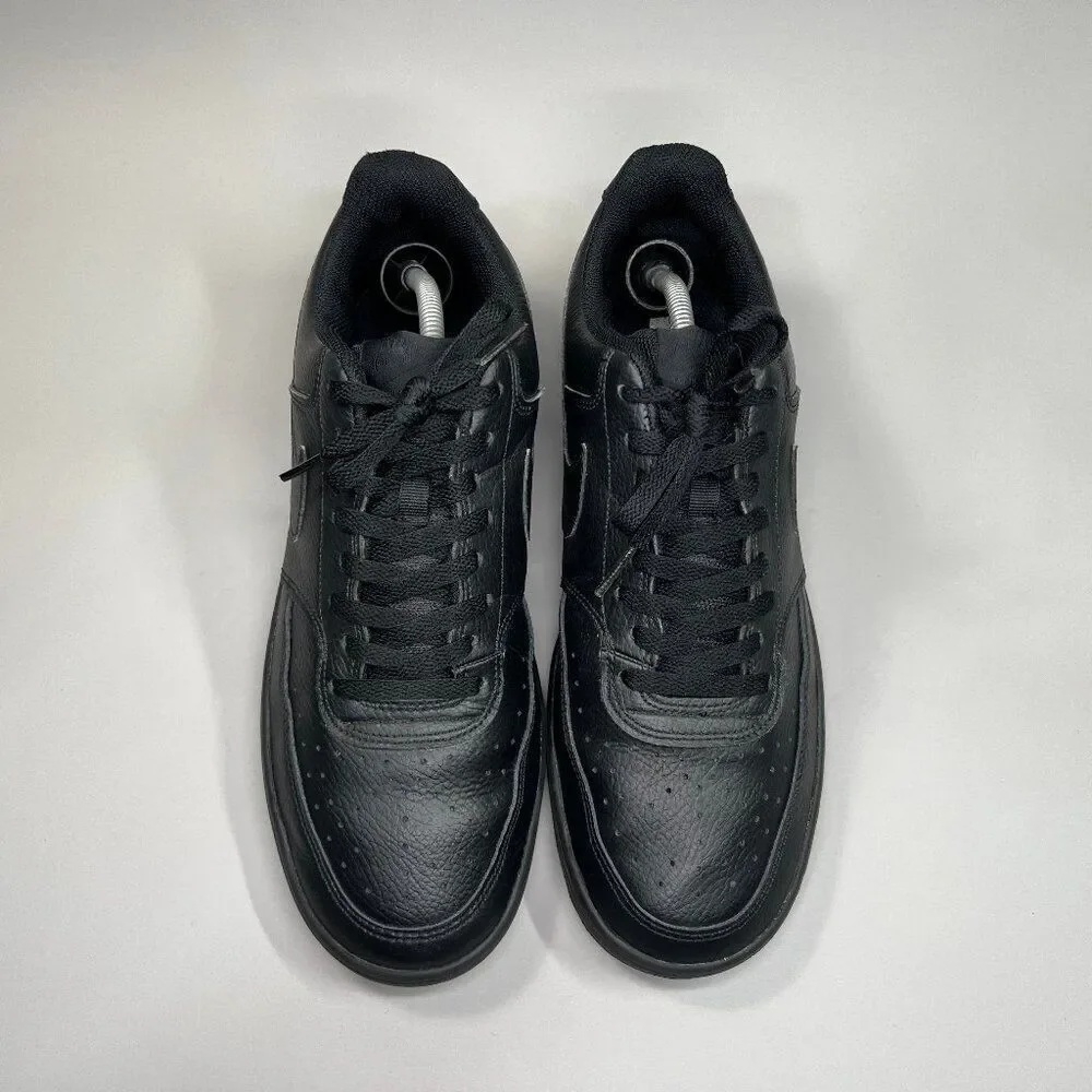 Nike Court‎ Vision Low Shoes Men's Size 11 Black Leather Classic Retro Sneakers
